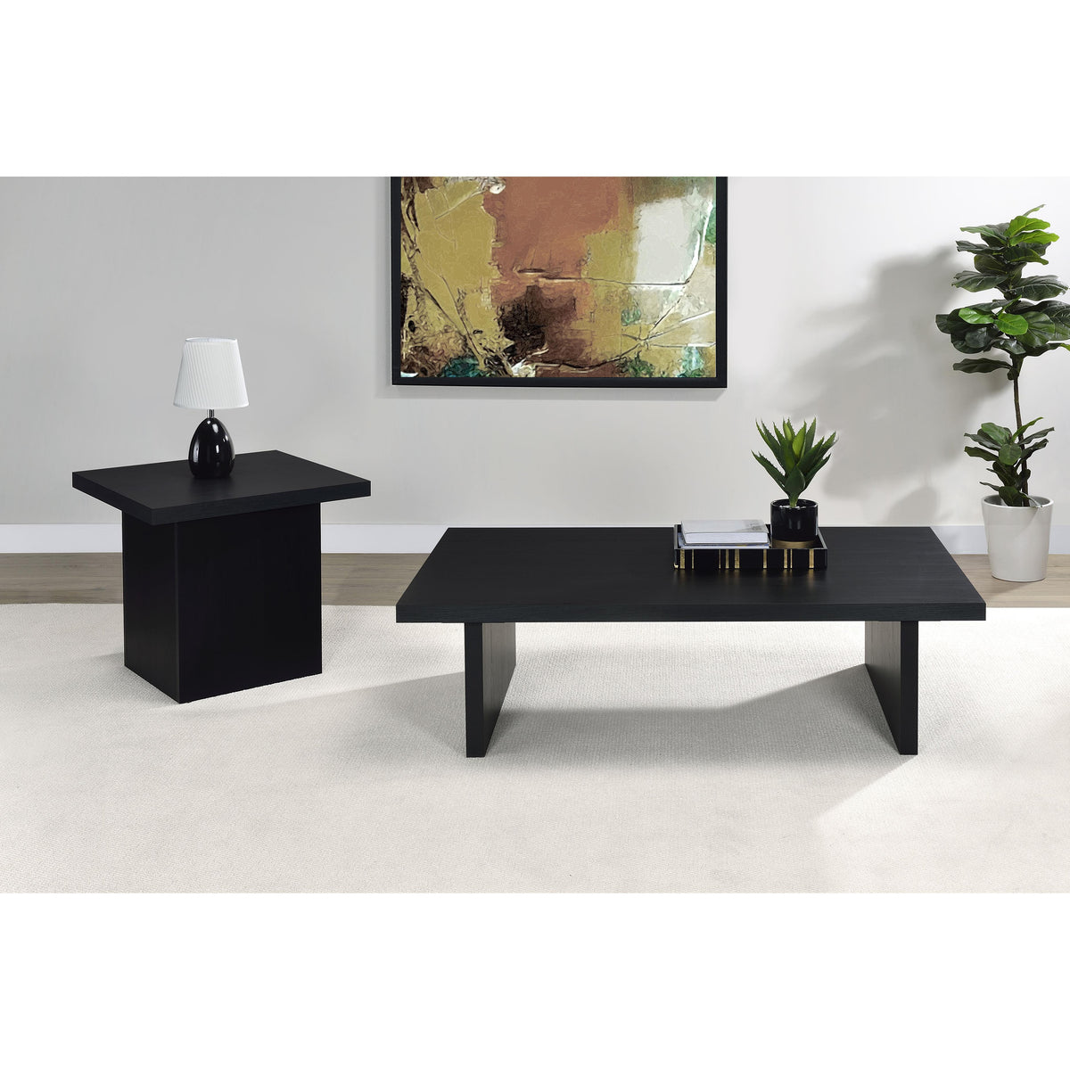 Coaster Furniture Max 706277 Square Engineered Laminate Side Table - Black IMAGE 9