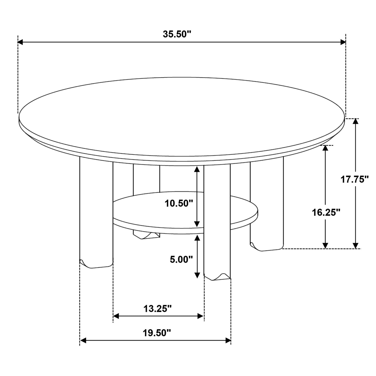 Coaster Furniture Ottowa 706298 36-inch Round Wood Coffee Table - Light Oak IMAGE 10