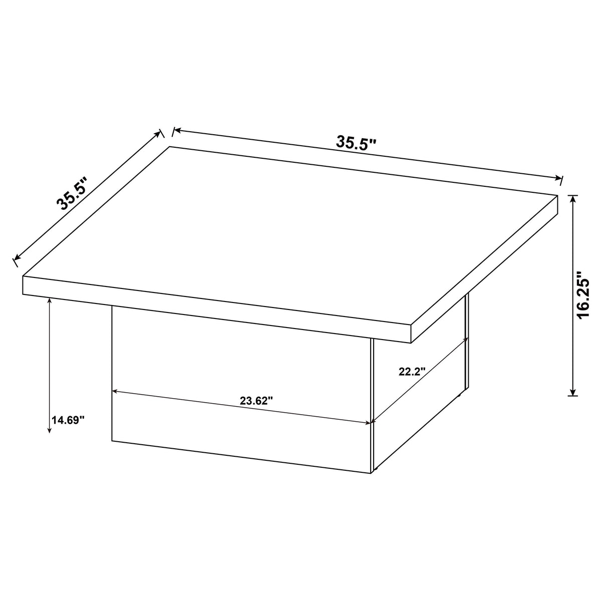 Coaster Furniture Devar 706408-S2 2-piece Square Cocktail Coffee End Table Set - Black IMAGE 15