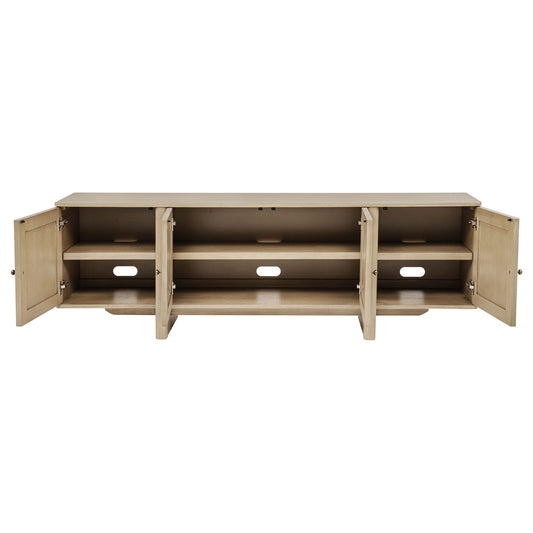 Coaster Furniture Kailani 706583 79-inch 4-door Cane TV Stand Media Console - Beige Oak IMAGE 1