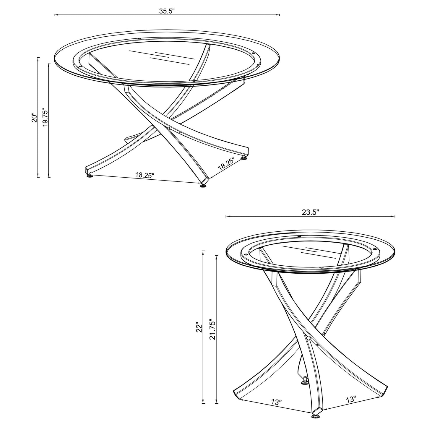 Coaster Furniture Brooke 707888-S3 3-piece Round Coffee and End Table Set - Rose Brass IMAGE 5