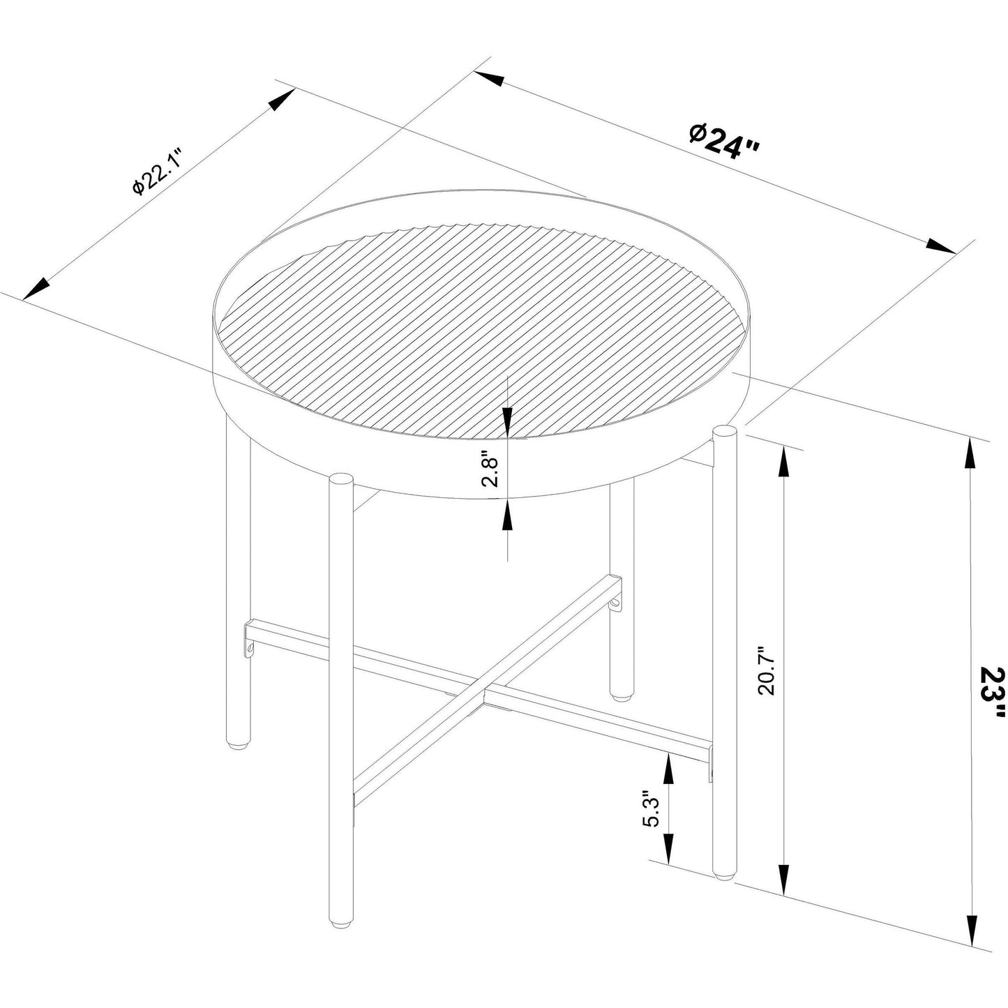 Coaster Furniture Ozella 707898-S3 3-piece Round Coffee and End Table Set - Sandy Black IMAGE 14