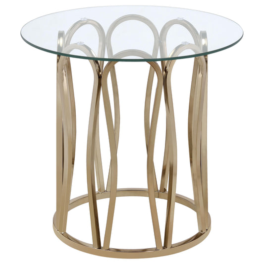 Coaster Furniture Monett 708058-S3 3-piece Coffee and End Table Set - Chocolate Chrome IMAGE 1