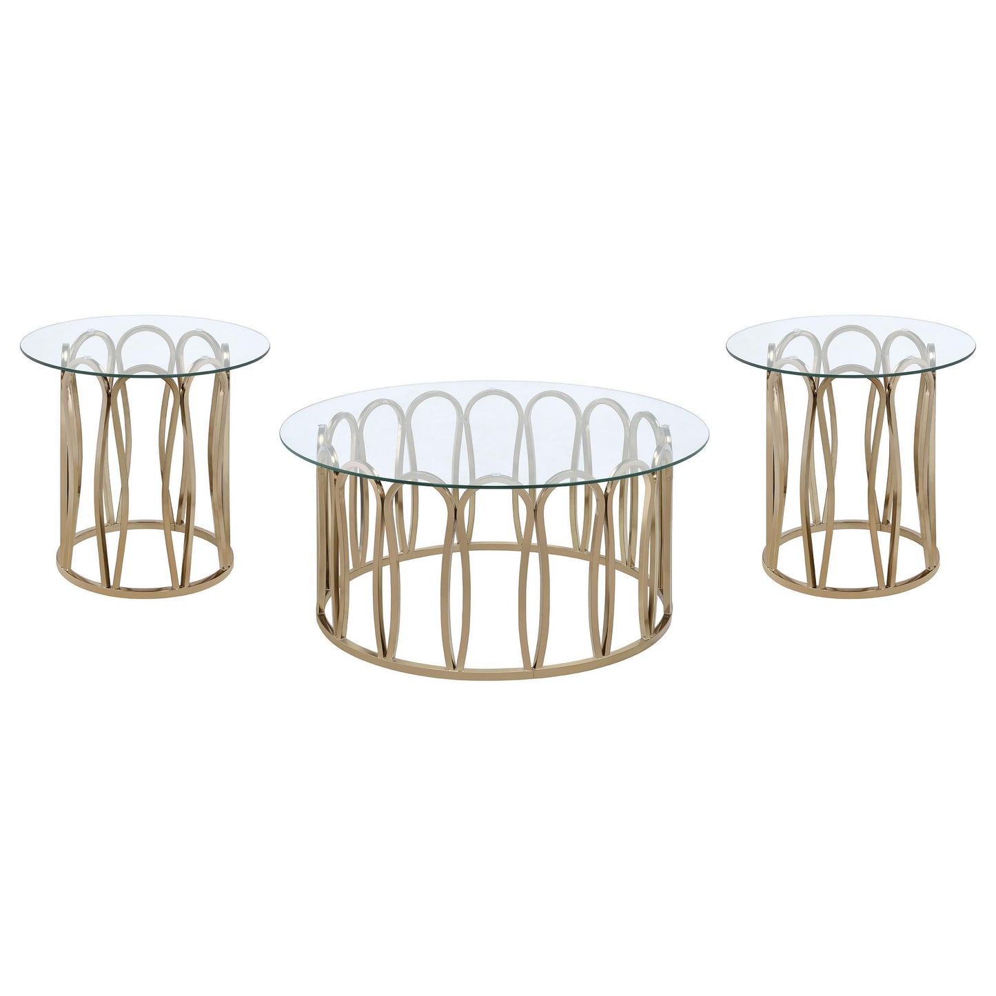 Coaster Furniture Monett 708058-S3 3-piece Coffee and End Table Set - Chocolate Chrome IMAGE 6