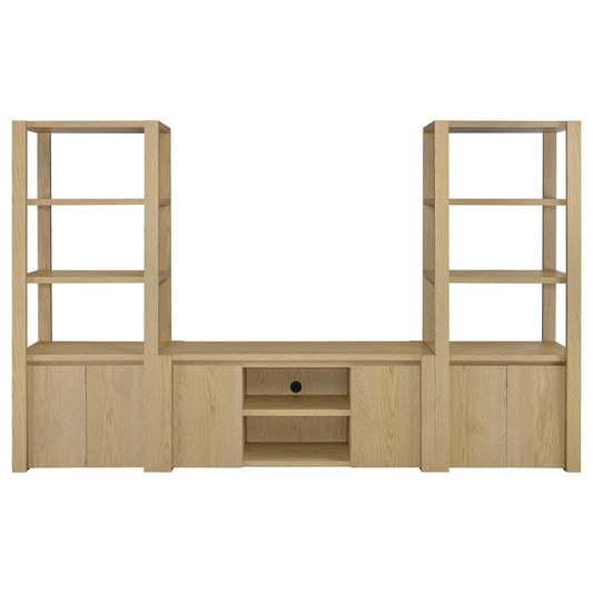Coaster Furniture Laurelton 708222-SET 3-piece Entertainment Center TV Stand - Light Oak IMAGE 1