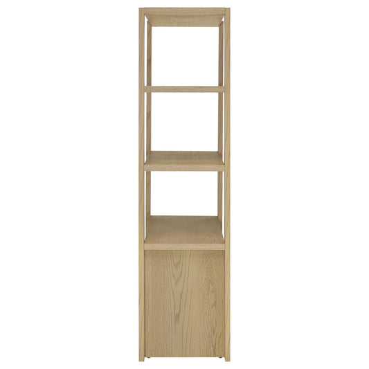 Coaster Furniture Laurelton 708224 3-shelf Media Tower Tall Pier Cabinet - Light Oak IMAGE 1
