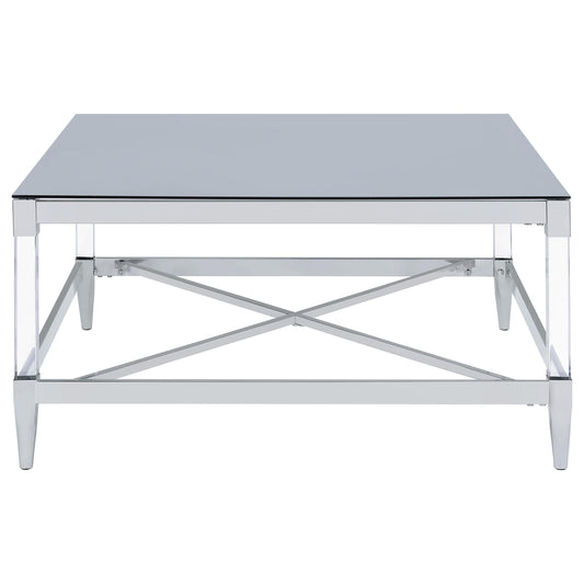 Coaster Furniture Lindley 709728-S2 2-piece Square Coffee and End Table Set - Chrome IMAGE 1