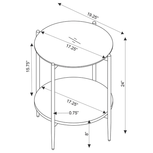 Coaster Furniture Jonelle 710338-S2 2-piece Round Coffee and End Table Set - Gold IMAGE 1