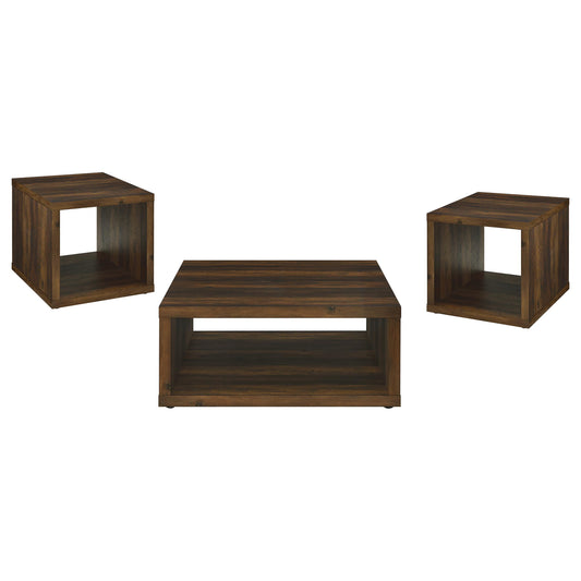 Coaster Furniture Frisco 710508-S3 3-piece Coffee and End Table Set - Dark Pine IMAGE 1