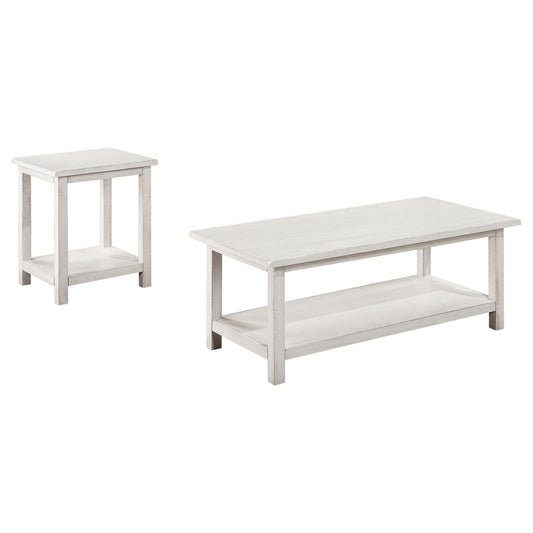 Coaster Furniture Payne 710558-S2A 2-piece Coffee and End Table Set - Distressed White IMAGE 1