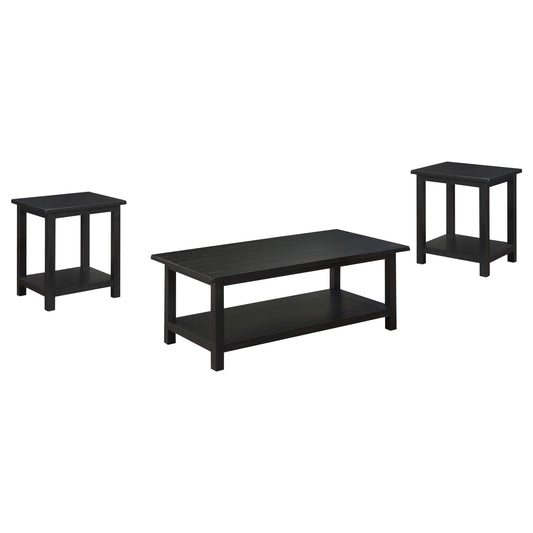 Coaster Furniture Payne 710568-S3A 3-piece Coffee and End Table Set - Distressed Java IMAGE 1