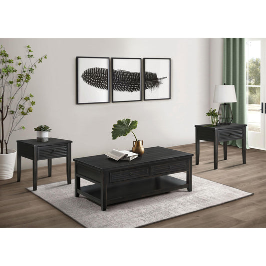 Coaster Furniture Concord 710578-S3 3-piece Coffee and End Table Set - Distressed Java IMAGE 1