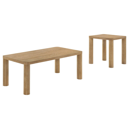 Coaster Furniture Castlewood 710868-S2 2-piece Cocktail Coffee Table Set - Light Oak IMAGE 1