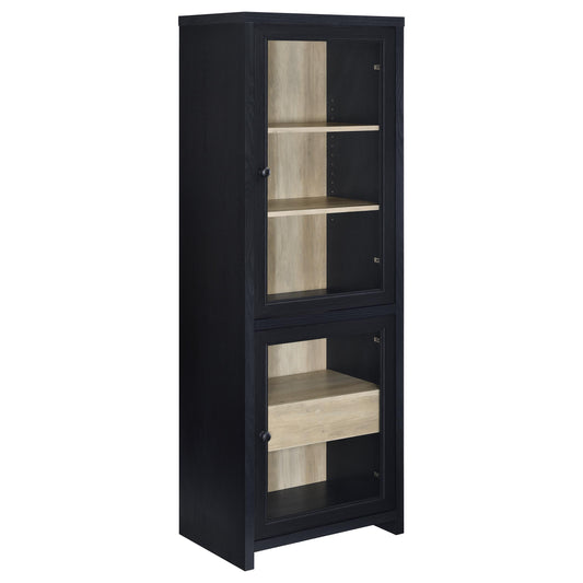 Coaster Furniture Denison 720224 67-inch 2-door Media Tower Storage Cabinet - Black IMAGE 1
