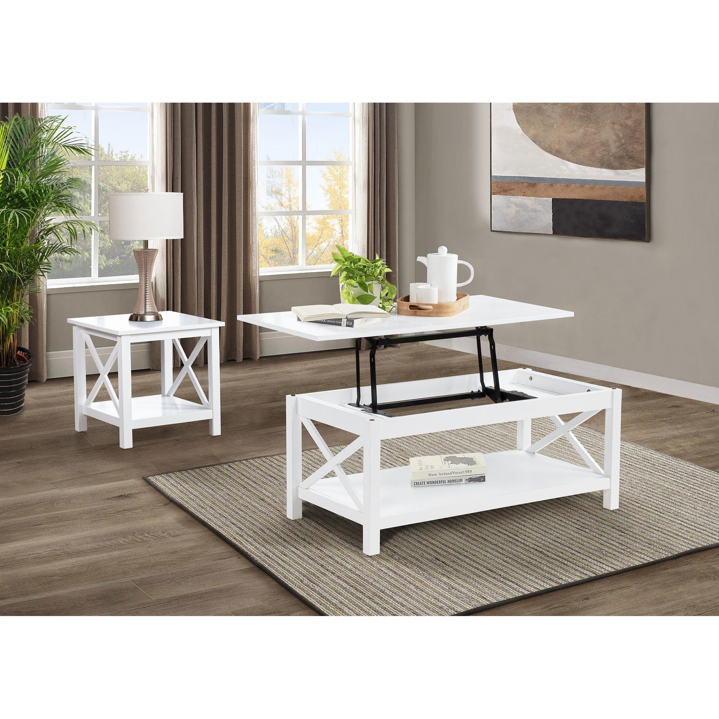 Coaster Furniture Skyview 722088 44-inch Rectangular Lift Top Coffee Table - White IMAGE 11