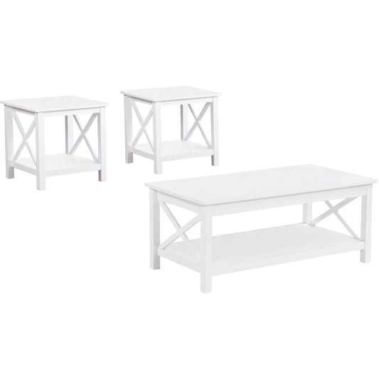 Coaster Furniture Skyview 722088-S3 3-piece Rectangular Lift Top Coffee Table Set - White IMAGE 1