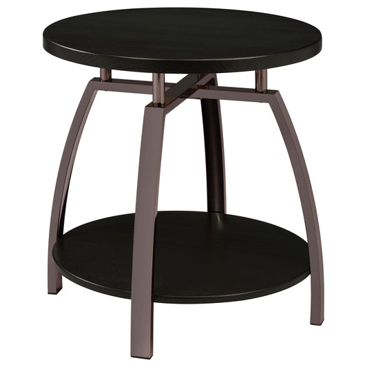 Coaster Furniture Dacre 722208-S3 3-piece Round Coffee and End Table Set - Dark Charcoal IMAGE 1