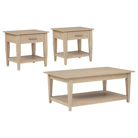 Coaster Furniture Lindenton 722758-S3 3-piece Wood Lift-Top Coffee and End Table Set - Blonde IMAGE 1