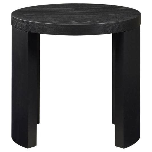 Coaster Furniture Sweeney 722827 24-inch Round Wood Occasional End Table - Black IMAGE 1