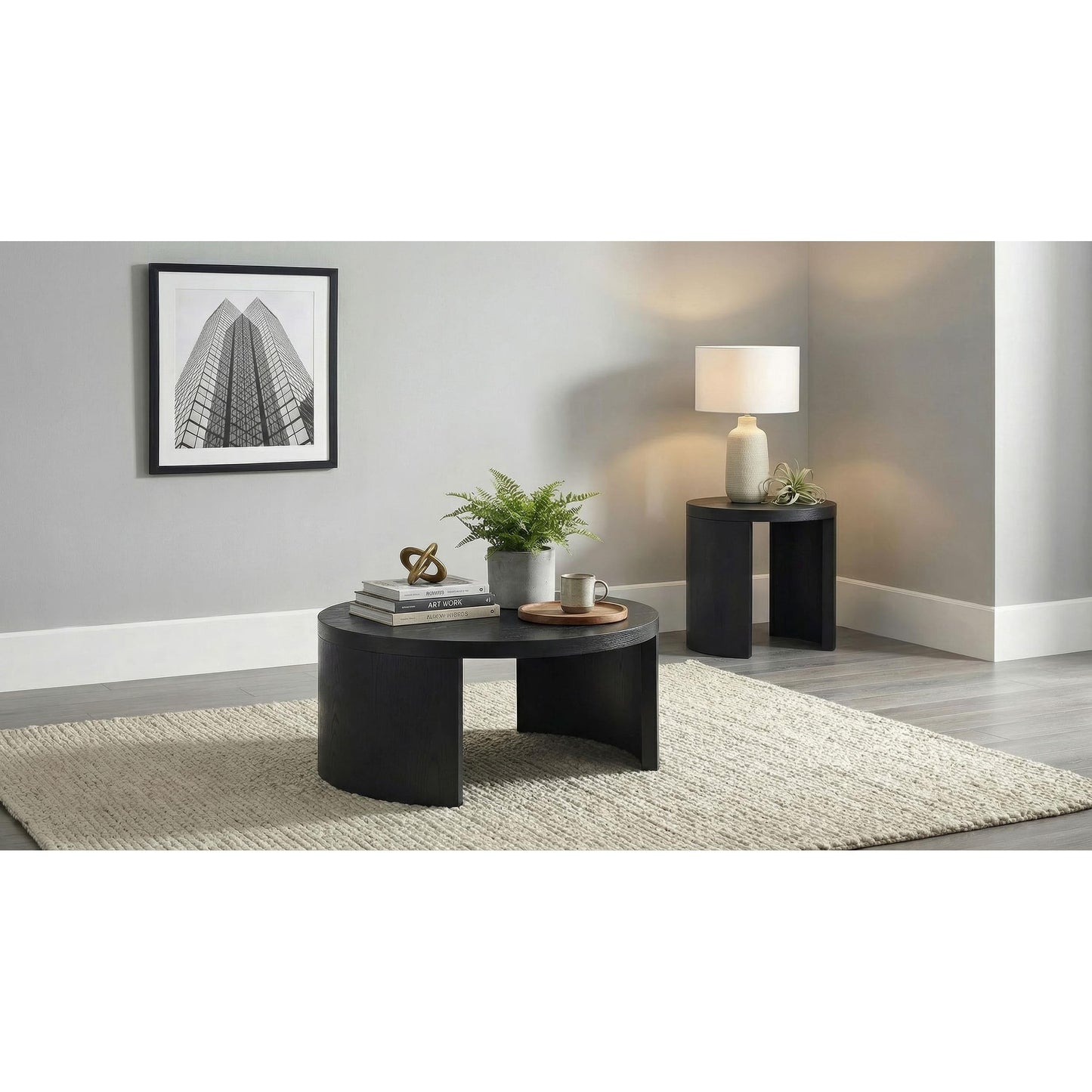 Coaster Furniture Sweeney 722827 24-inch Round Wood Occasional End Table - Black IMAGE 8