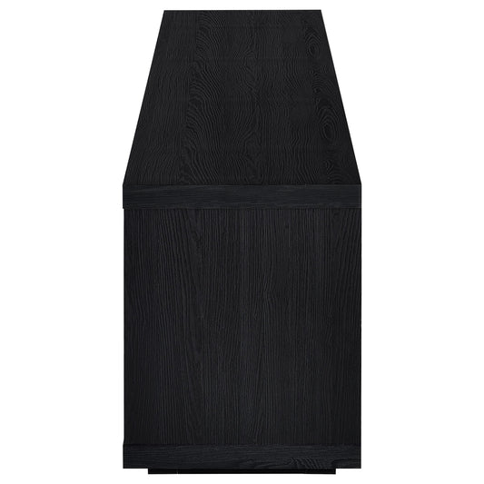 Coaster Furniture Deiter 722833 79-inch TV Stand Fireplace Media Console - Black IMAGE 1
