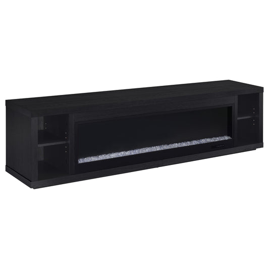 Coaster Furniture Deiter 722833 79-inch TV Stand Fireplace Media Console - Black IMAGE 1