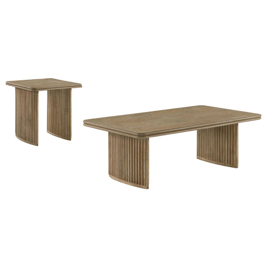 Coaster Furniture Adina 722858-S2 2-piece Wood Coffee Table Set - Distressed Light Brown IMAGE 1