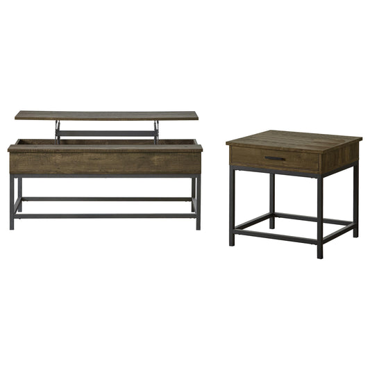 Coaster Furniture Byers 723778-S2 2-piece Lift Top Coffee and End Table Set - Brown Oak IMAGE 1