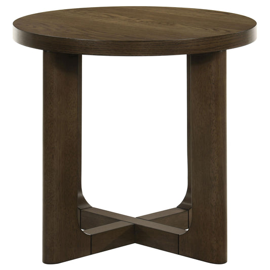 Coaster Furniture Kessler 735998-S2 2-piece Round Sculptural Wood Coffee Table Set - Brown IMAGE 1