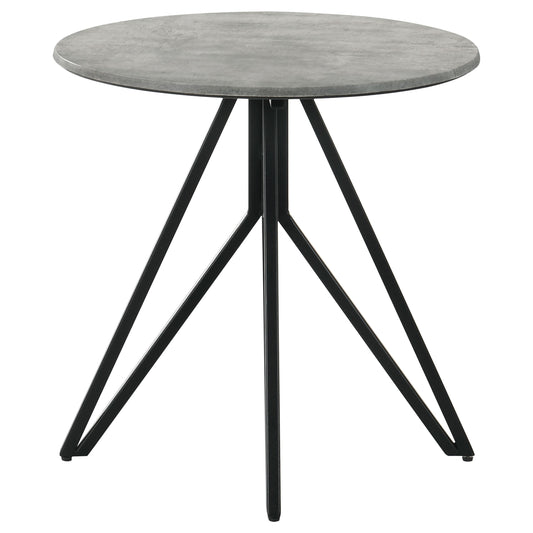 Coaster Furniture Hadi 736178-S2 2-piece Round SmartTop Coffee and End Table Set - Cement IMAGE 1