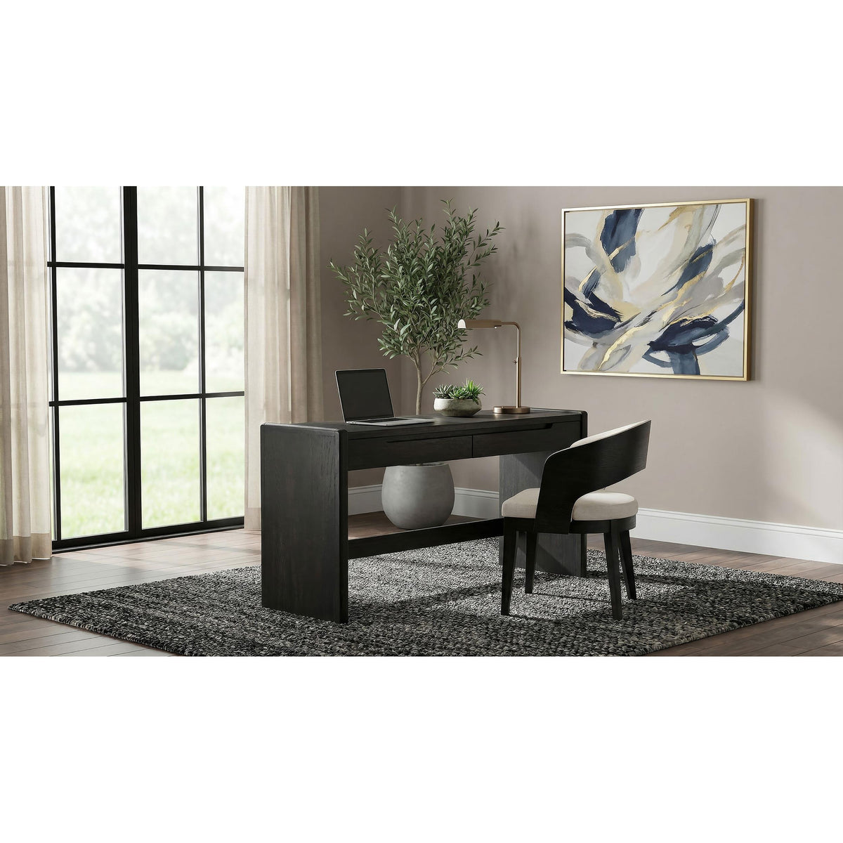 Coaster Furniture Leandro 800790 2-drawer Home Office Writing Desk - Burnished Black IMAGE 15