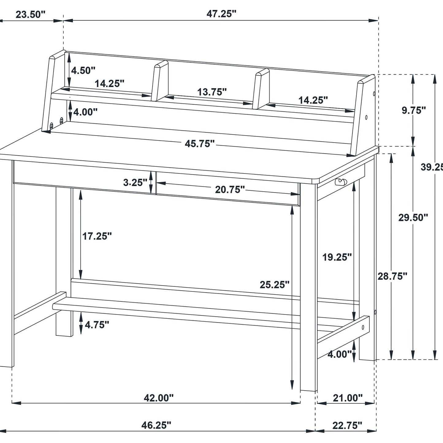Coaster Furniture Besler 801075 47-inch SmartTop Writing Desk with Shelf - Cement/Natural IMAGE 15