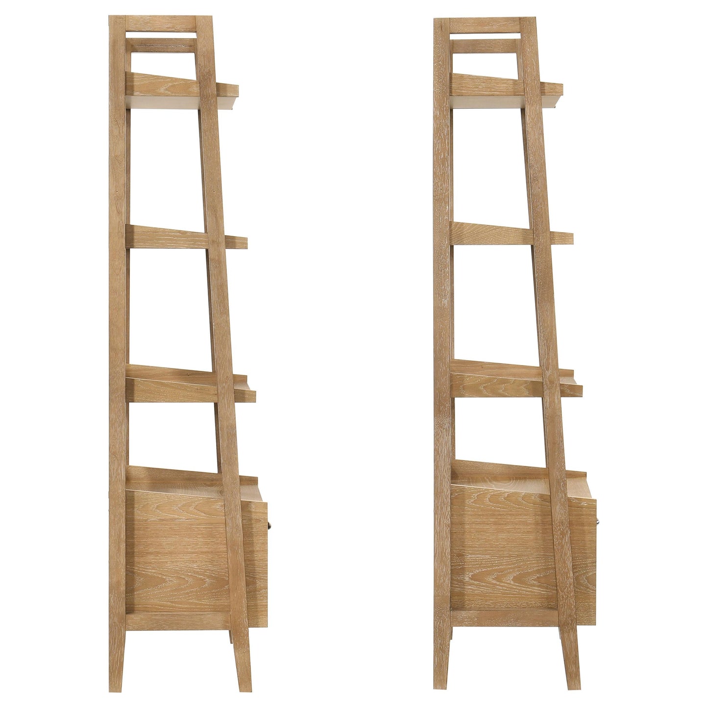 Coaster Furniture Fabian 802043 2-piece 3-shelf Bookshelf with Drawer - Distressed Light Brown IMAGE 10