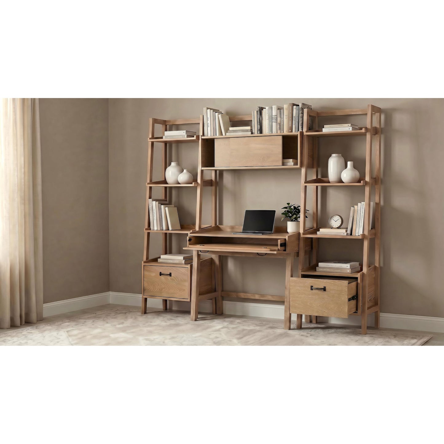 Coaster Furniture Fabian 802044 Bookshelf Bridge with Cubbies - Distressed Light Brown IMAGE 13