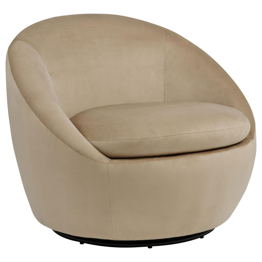 Coaster Furniture Myernick 903228 Velvet Upholstered Swivel Accent Chair - Camel IMAGE 1