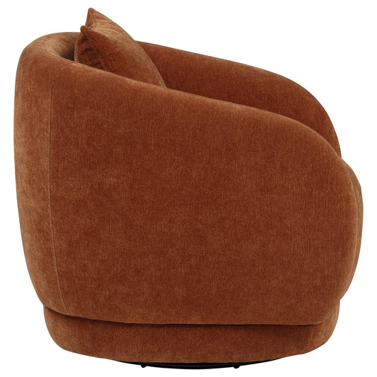 Coaster Furniture Arnaud 903488 Chenille Upholstered Swivel Accent Chair - Burnt Orange IMAGE 1
