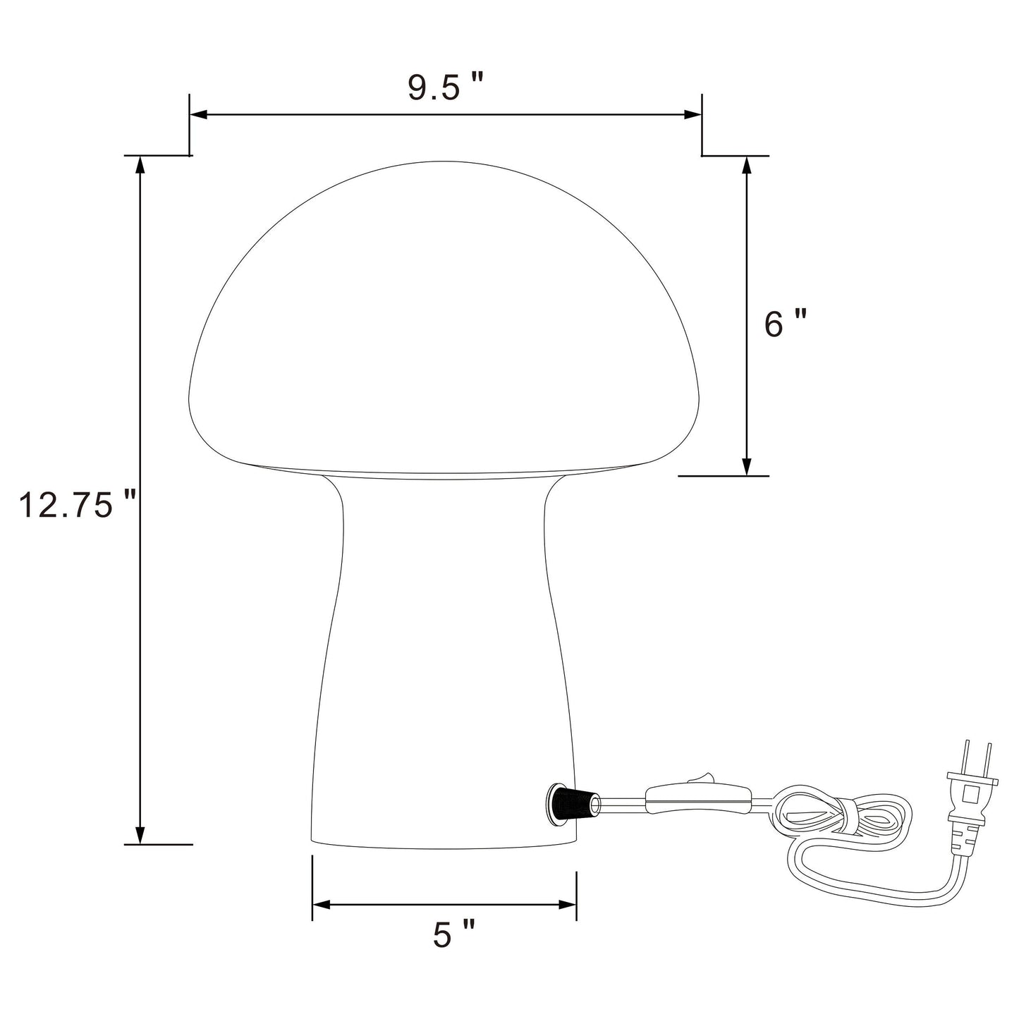 Coaster Furniture Kanaby 920249 Mushroom Shaped Glass Bedside Table Lamp - White IMAGE 4