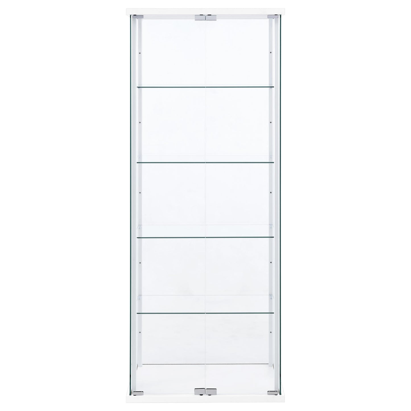 Coaster Furniture Delphinium 950170WHT 4-Shelf Clear Glass Curio Display Cabinet - White IMAGE 13