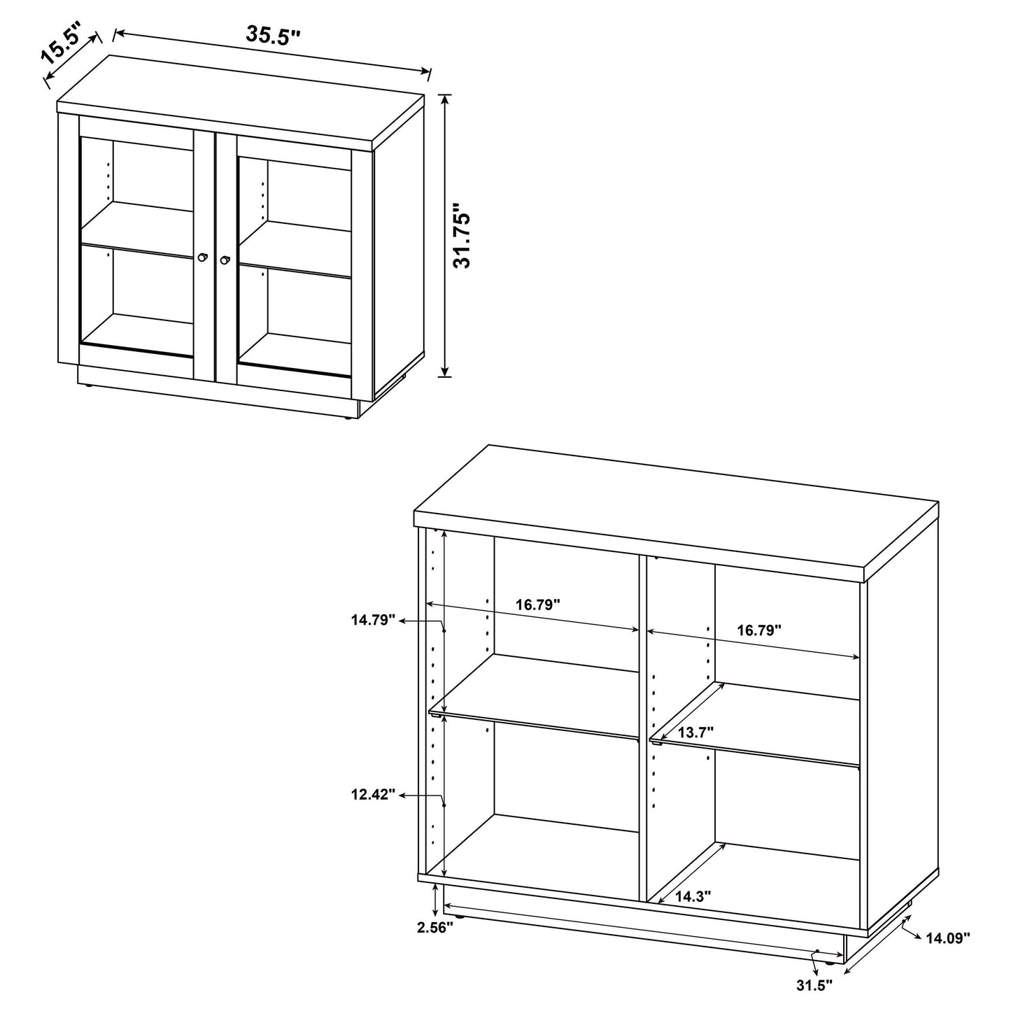 Coaster Furniture Tilbury 950429 2-door Glass Front Accent Display Cabinet - Light Oak IMAGE 11