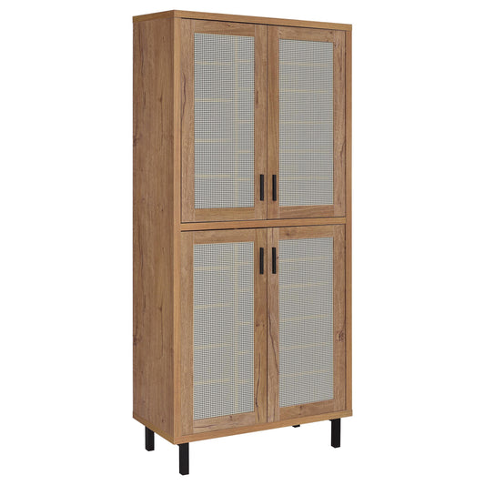Coaster Furniture Teller 950440 80-inch 4-door Tall Shoe Storage Cabinet - Natural Oak IMAGE 1