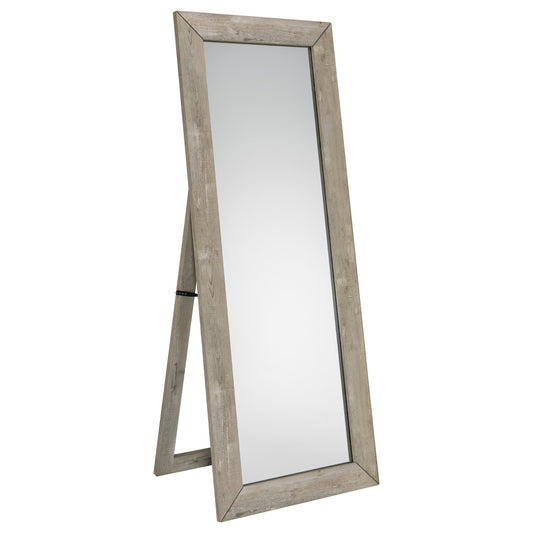 Coaster Furniture Cadence 961655 Tempered Glass Full Length Mirror - Grey Washed Oak IMAGE 1