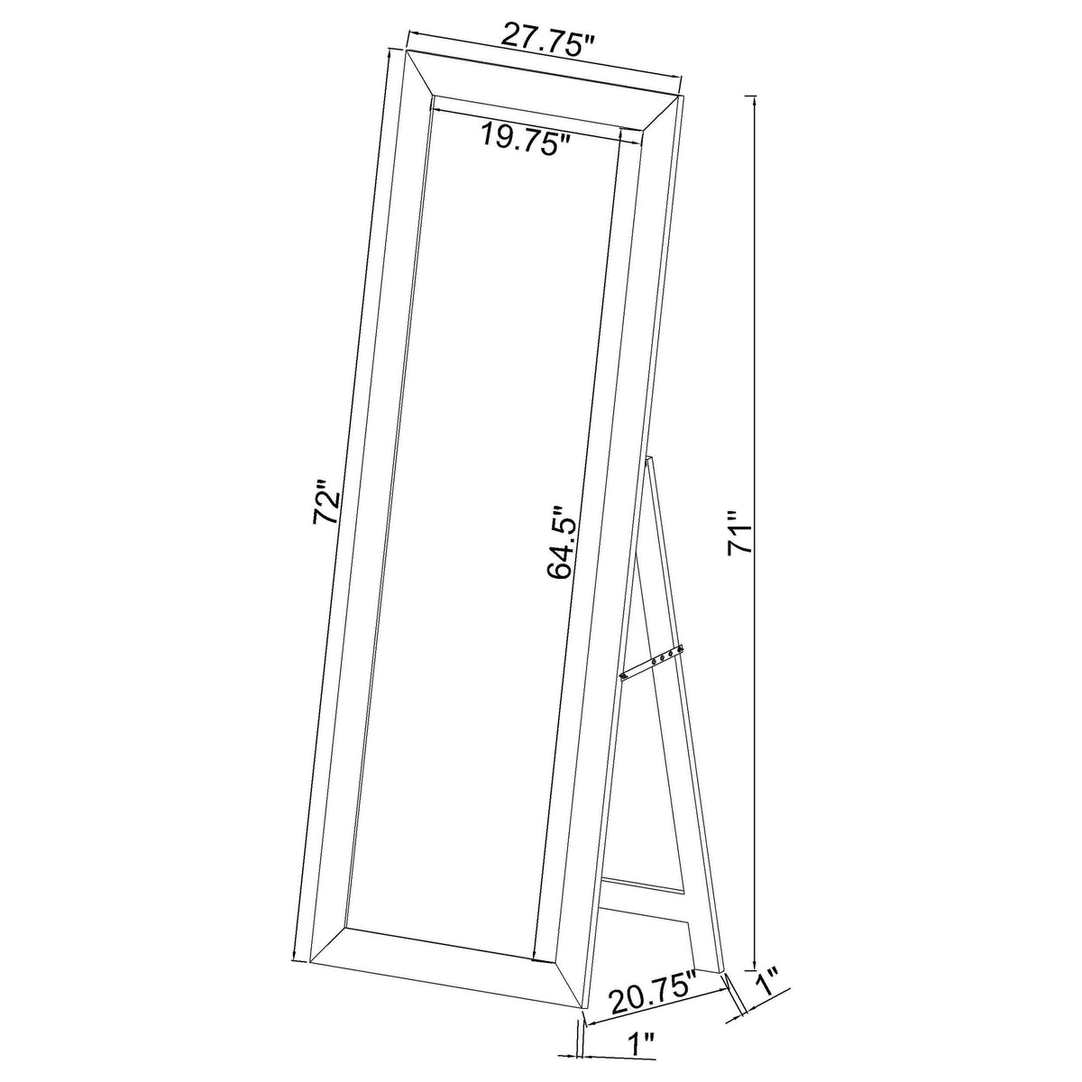 Coaster Furniture Cadence 961655 Tempered Glass Full Length Mirror - Grey Washed Oak IMAGE 7