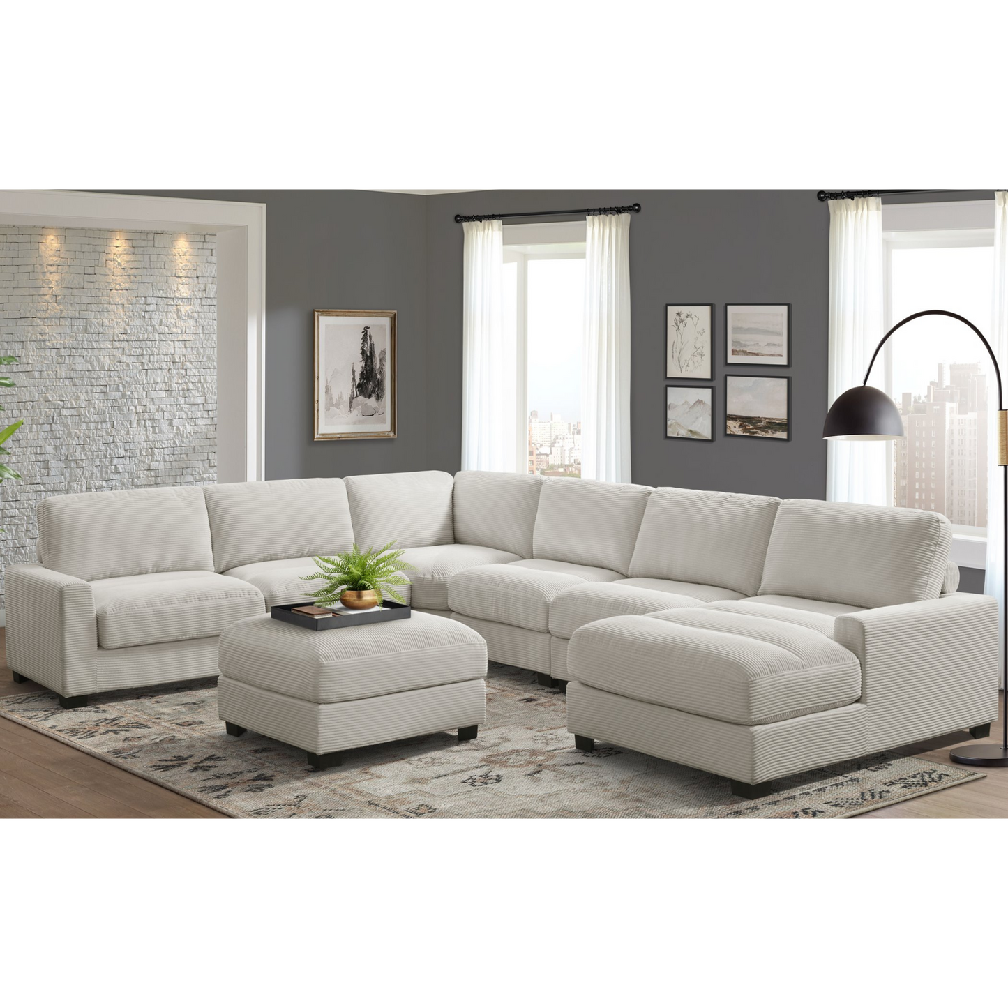 Elements International Sectional U8540 Sectional