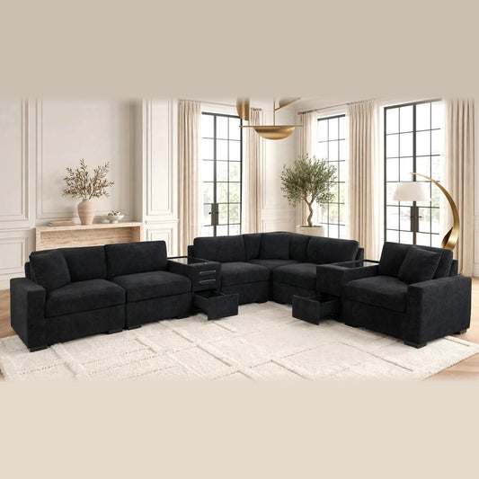 Barista sectional - black