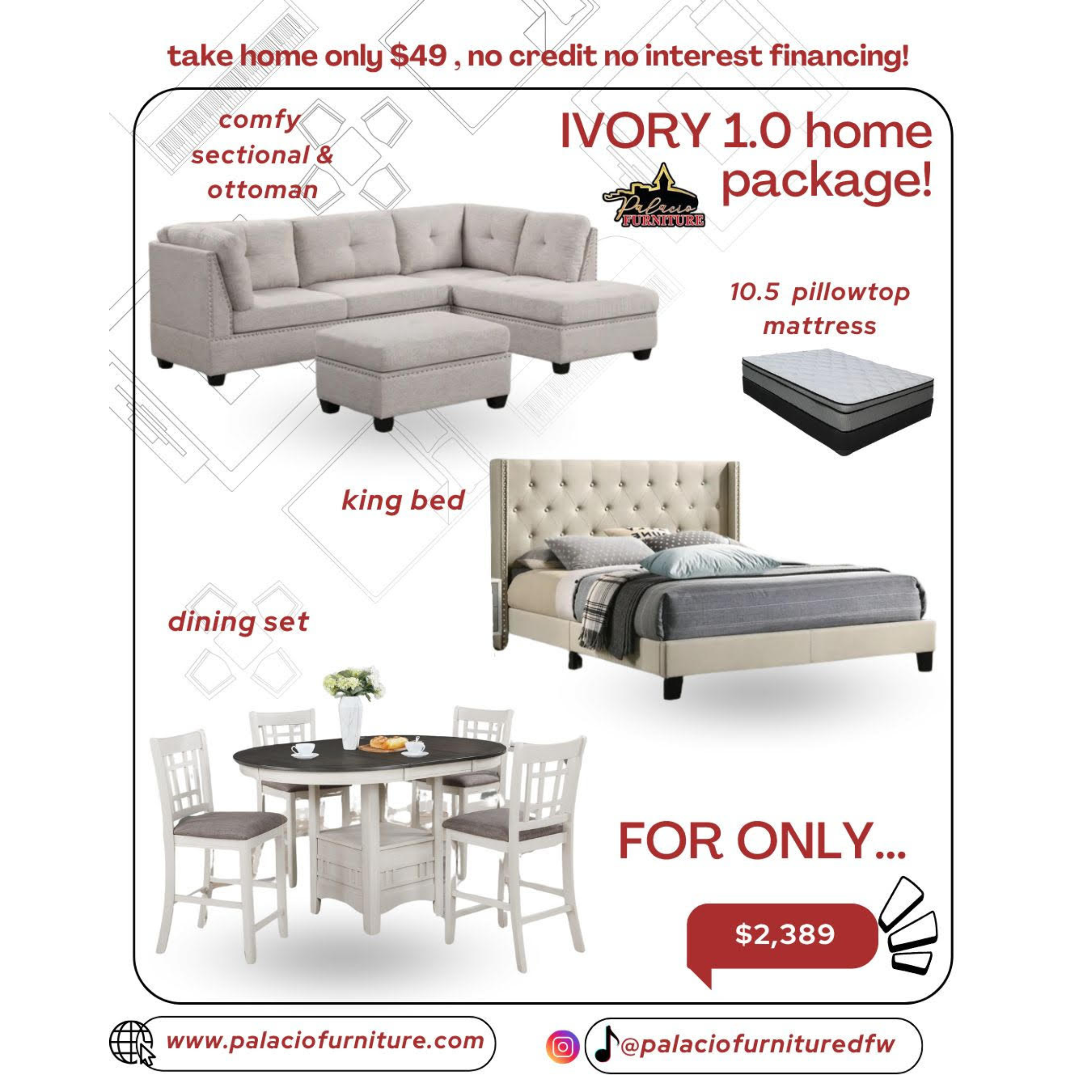 Ivory 1.0 Home Package furniture set