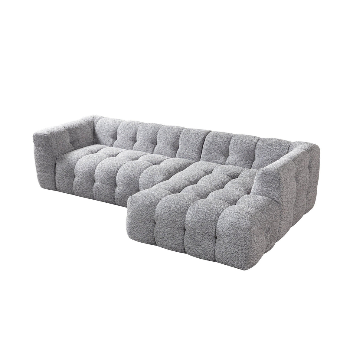 Ivy boucle sectional – Gray – right facing