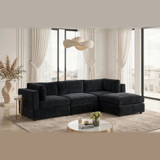 Milan sectional - black