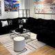 Black plush sectional in the Palacio Furniture showroom