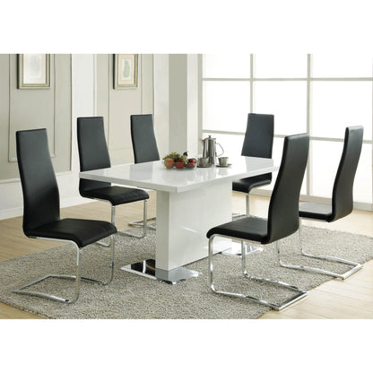  Coaster Furniture Anges 102310 Rectangular 63-inch Dining Table - White High Gloss IMAGE 4