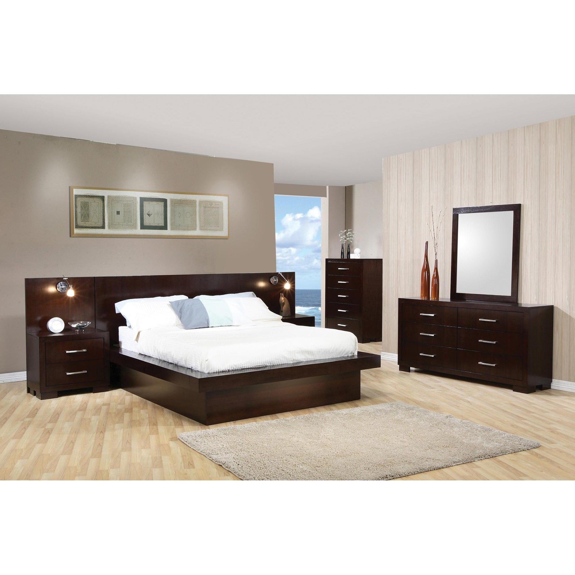  Coaster Furniture Jessica 200711Q 7 pc Queen Platform Bedroom Set IMAGE 1